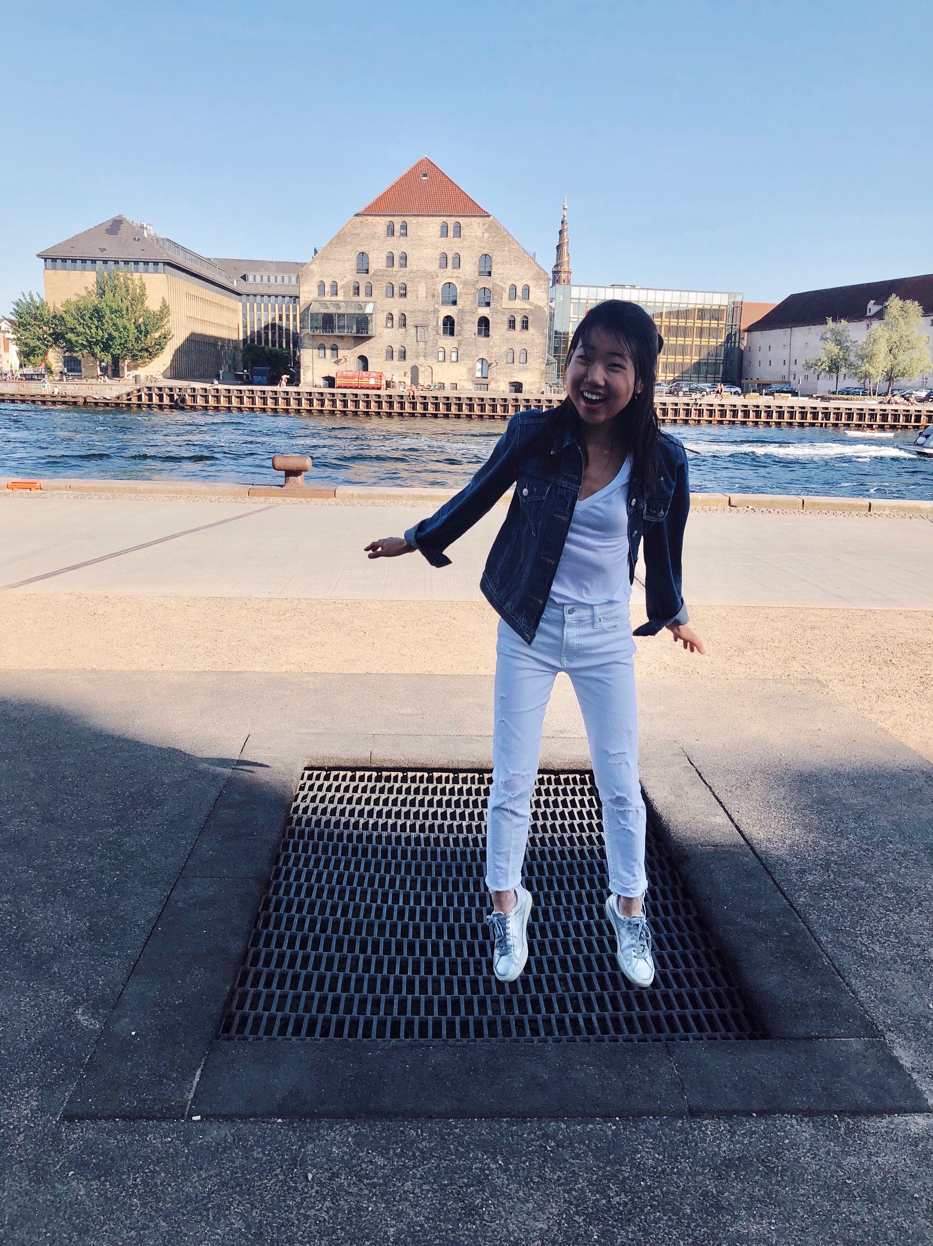 Me jumping on street trampoline